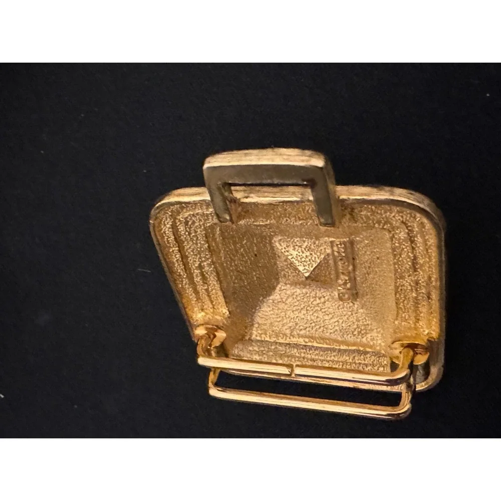 Vintage Paquette Mixed Metal‎ 2 Piece Interlocking Belt Buckle Rhinestone